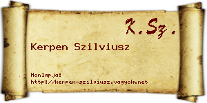 Kerpen Szilviusz névjegykártya